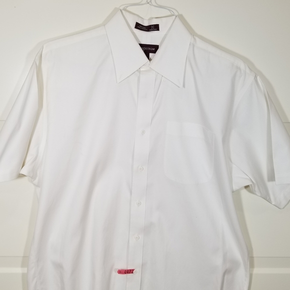 Nordstrom Smartcare White Short Sleeve Shirt 16 - Picture 13 of 16